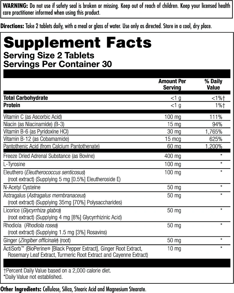 Adrenal Vitality™ Clinical Lifestyles™ Tablets - Image 2