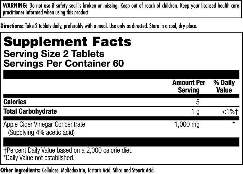 Apple Cider Vinegar Tablets 1000 mg - Image 4