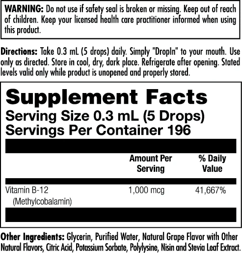 B-12 Liquid DropIns 1000 mcg - Image 2