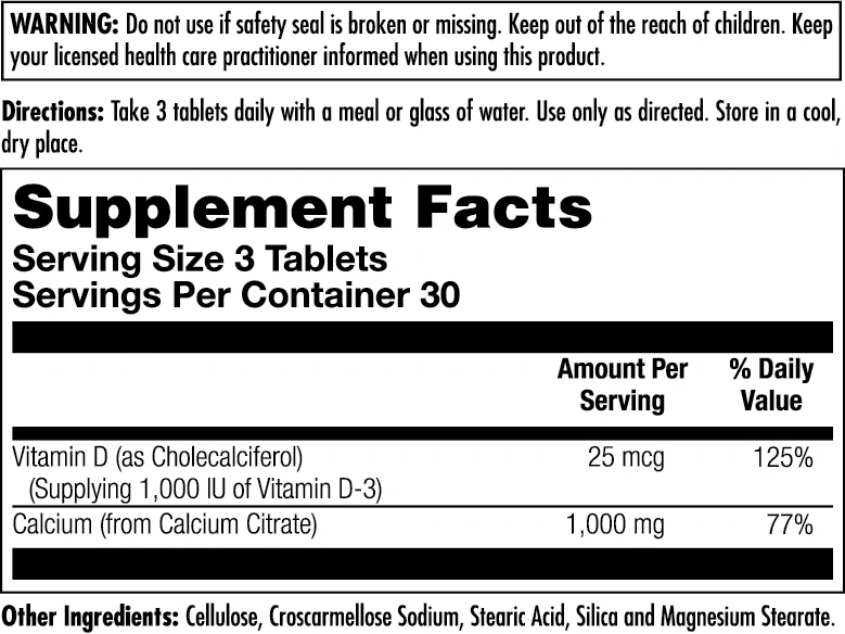 Calcium Citrate D-3 Tablets - Image 4