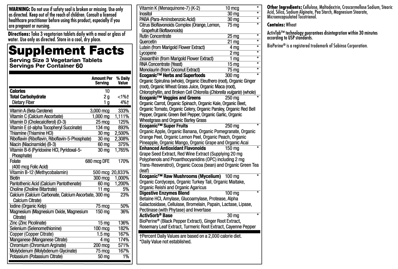 Enhanced Energy® Whole Food Multivitamin Iron-Free VegCaps - Image 4
