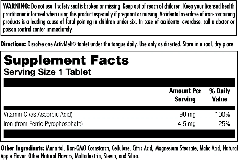 Iron + C ActivMelt® Instant Dissolve Tablets - Image 2